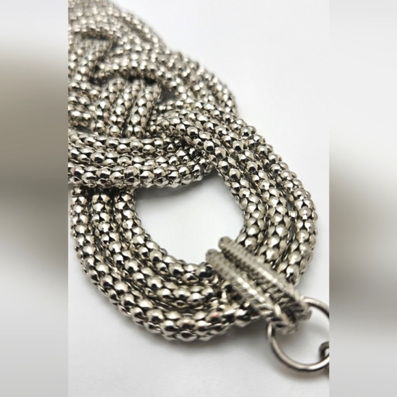 ๐ข3/$19๐ข Unique Popcorn Chain Braided Silver Tone Bracelet - Picture 4 of 7